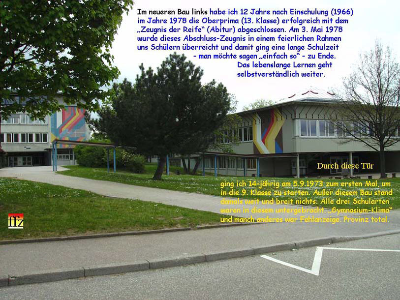 Das damals neue Gymnasium in Karlsbad-Langensteinbach besuchte Künstler Frank F. Zilly, der heute in Marxzell-Schielberg lebt, von Klasse 9 bis 13, von 1973 bis 1978
